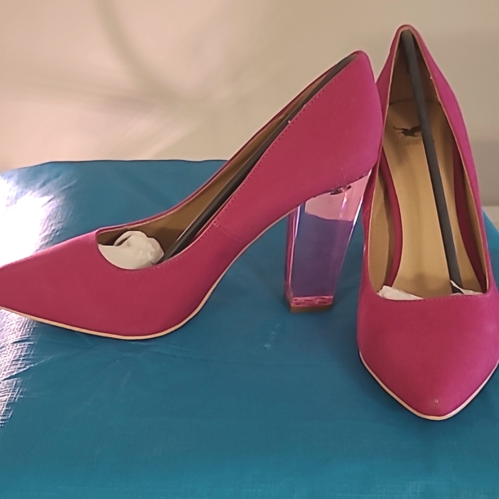 Fushia Velvet Heels